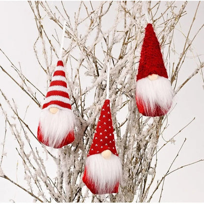 3PCS Swedish Handmade Plush Gnome Christmas Ornaments – Cute Hanging Decorations for Xmas Tree, Home, Holiday Party & Festive Decor