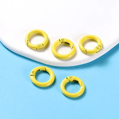 5-Piece Metal Spring O-Ring Carabiner Keychain Clips – Openable Round Buckle Connectors for DIY Keychains, Dog Chains & Jewelry Making