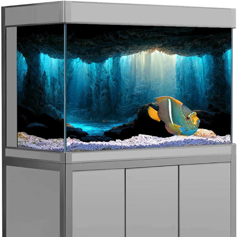 HD Cloud Aquarium Background Sticker – PVC Fish Tank Backdrop Wallpaper for Clear Underwater Scenery, Aquascaping & Aquarium Decoration