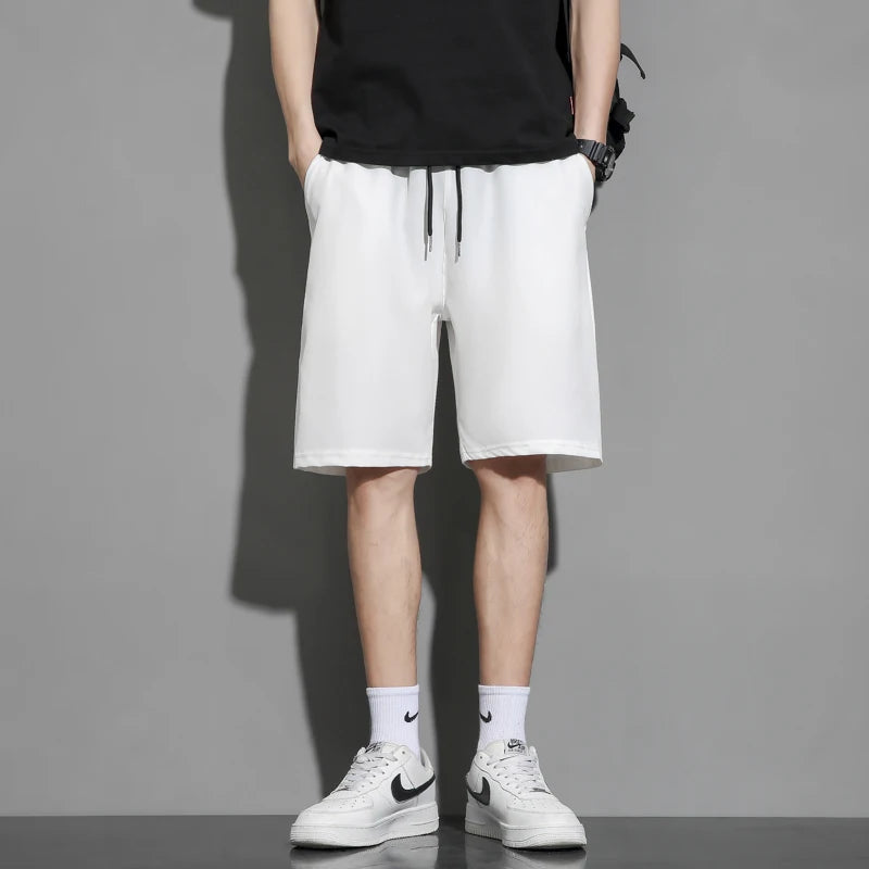 Men's Ice Silk Quick-Dry Beach Shorts – Lightweight Breathable Elastic Waist Casual Summer Shorts