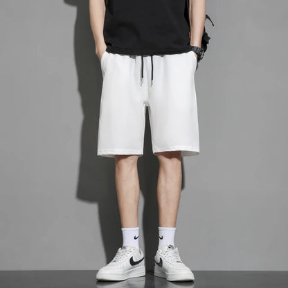 Men's Ice Silk Quick-Dry Beach Shorts – Lightweight Breathable Elastic Waist Casual Summer Shorts