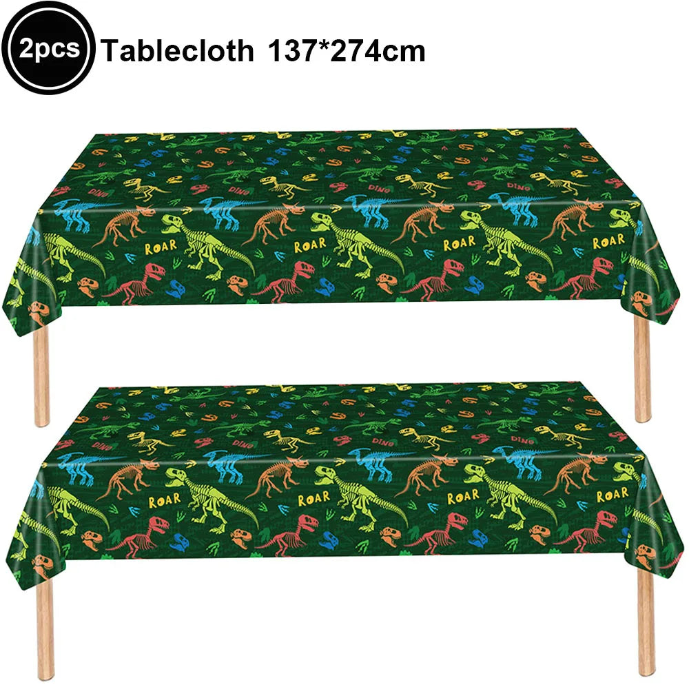 Jurassic Dinosaur Birthday Party Supplies – Dinosaur Fossil-Themed Disposable Plates, Cups & Napkins for Kids' Party Decorations