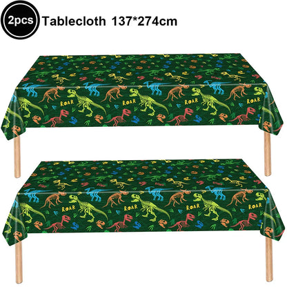 Jurassic Dinosaur Birthday Party Supplies – Dinosaur Fossil-Themed Disposable Plates, Cups & Napkins for Kids' Party Decorations