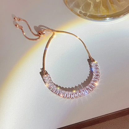 Women’s Fashion Four Leaf Grass Gold Color Adjustable Bracelet Korean Style Wedding Party Jewelry