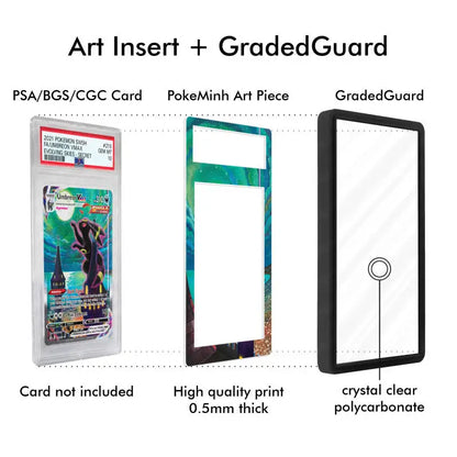 Pokémon Extended Art Card Display Case – Charizard & Venusaur PSA Acrylic Display Stand for Trading Card Collections