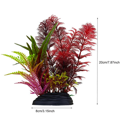 Artificial Aquarium Plants – Plastic Aquatic Underwater Plants for Fish Tank Decoration, Aquascaping & Aquarium Accessories