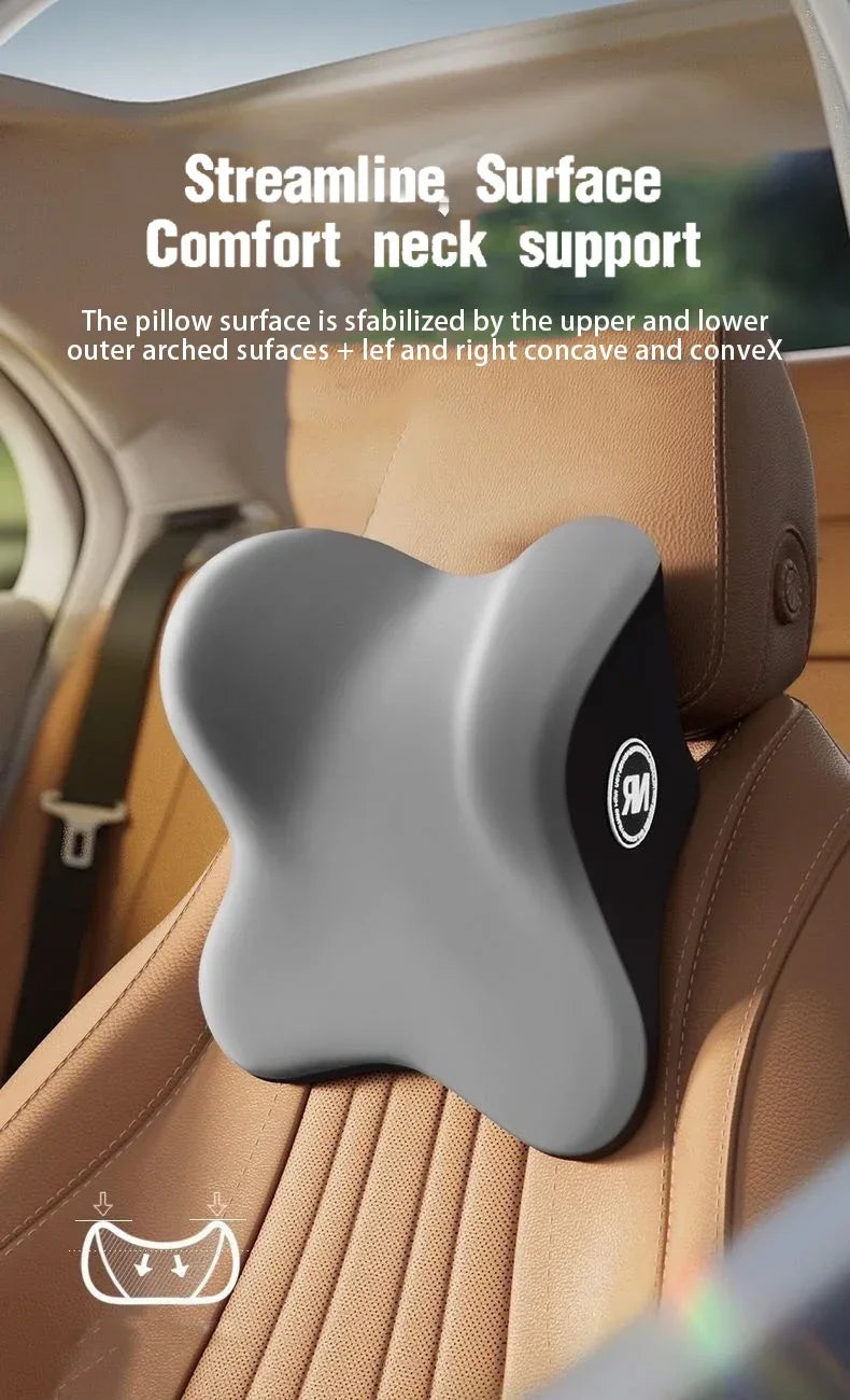 Ensemble coussin appui-tête et support lombaire en mousse à mémoire de forme pour voiture – Oreiller universel cou et dos pour un confort de conduite