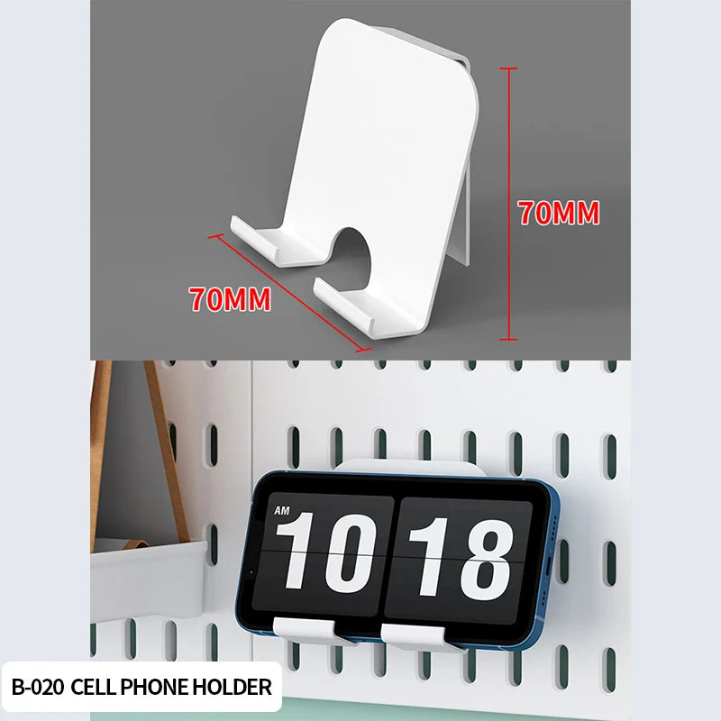 Kit de organización modular de pared con tablero perforado (Pegboard) para bricolaje – Paneles de almacenamiento colgantes sin taladro para cuartos de manualidades, oficina y organización del hogar