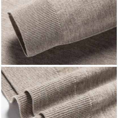 Men’s Luxury Merino Wool Cashmere Sweater – Buttoned Polo Collar Pullover, Warm Knitwear for Autumn & Winter Casual Wear
