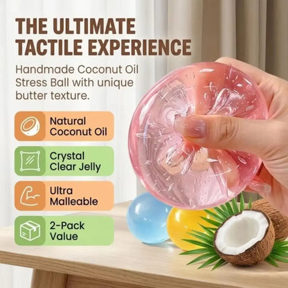 Blue Coconut Oil Squishy Ball – Soft Transparent Quick-Rebound Squeeze Toy, Slow Rising Stress Relief Maltose Squishy Fidget Toy