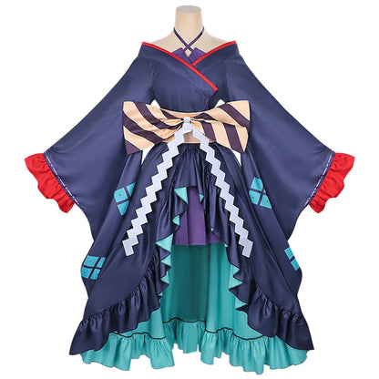 Cosmic Princess Kaguya / Tsukimi Yachiyo Cosplay Costume | Dark Blue Dress for Party, Stage Performance & Anime Convention
