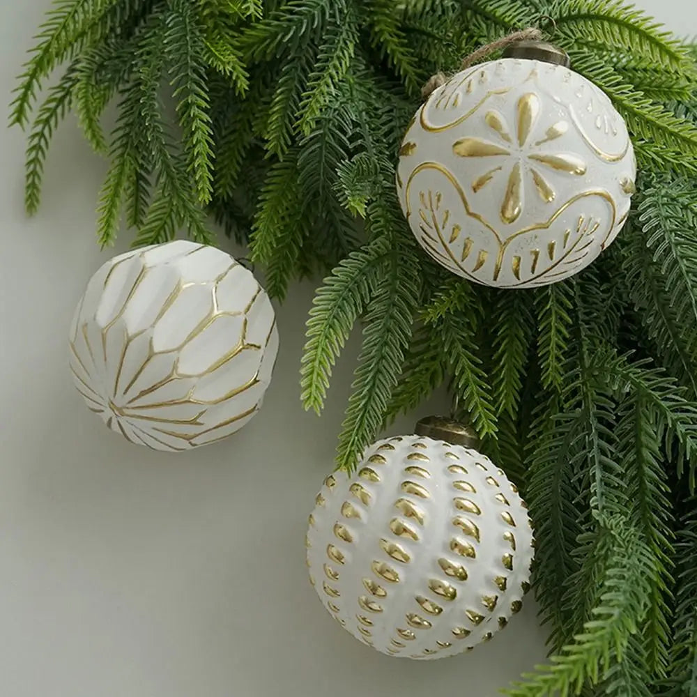12PCS 8CM Shatterproof Christmas Tree Ball Ornaments – Retro Reusable Hanging Baubles for Elegant Xmas Tree & Holiday Home Decor