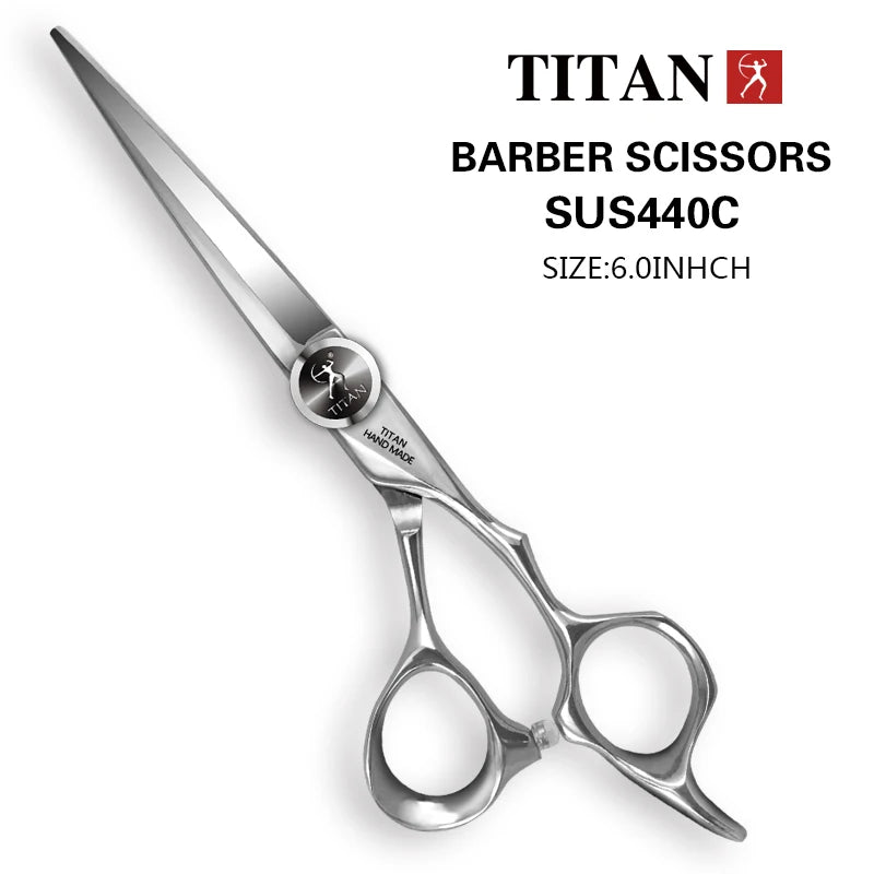 TITAN Kit de Ciseaux Professionnels de Coiffure – Ciseaux de Coupe et d'Effilage pour Barbiers, Ciseaux de Salon en Acier Japonais 440C 5.5/6.0/6.5/7.0 Pouces pour Coiffeurs et Barbiers