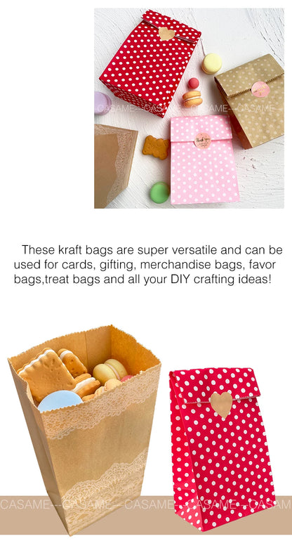 10PCS Stand-Up Colorful Gift Bags with Stickers – Solid, Striped & Polka Dot Treat Bags for Wedding, Birthday & Party Favors (18×9×6cm)