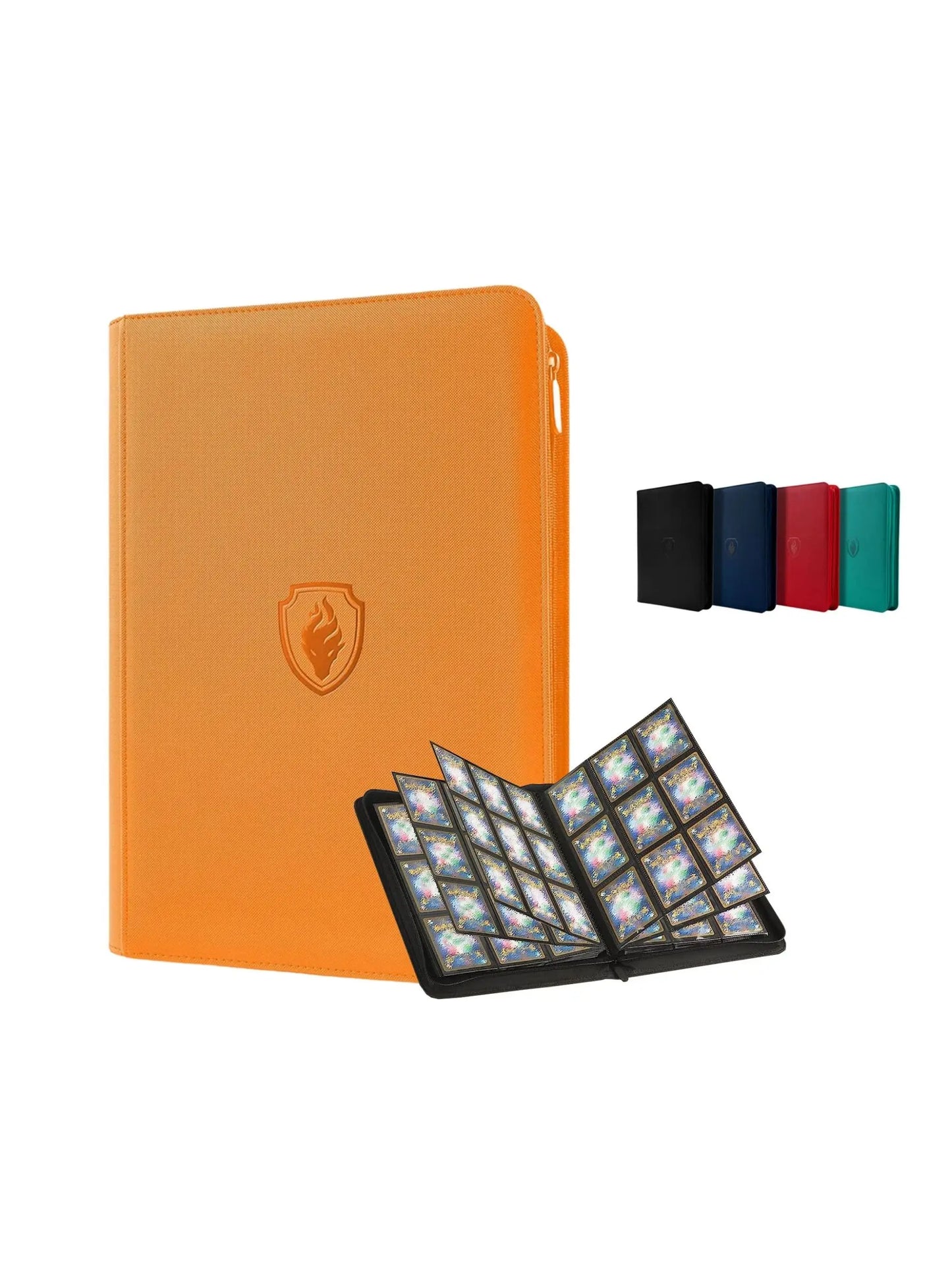 9 Pocket Zipper Trading Card Binder | 360 Card Holder Album with Premium PU Cover & Side-Loading Sleeves