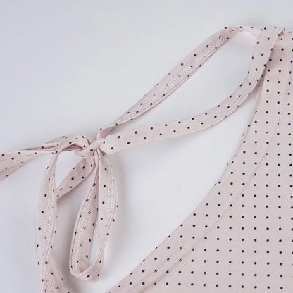 Women’s Sweet Polka Dot One Shoulder T-Shirt Korean Style Slim Fit Summer Casual Office Top