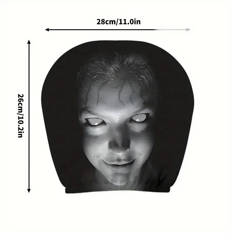 2 Fundas para Reposacabezas de Coche de Halloween con Temática de Terror – Fundas Elásticas Universales a Prueba de Polvo para Protección de Asientos