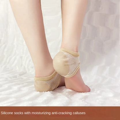 Silicone Heel Protectors – Moisturizing Heel Socks with Anti-Crack Design, Soft Gel Heel Pads for Dry Skin & Everyday Foot Care