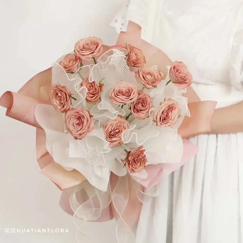 Pearl Edge Mesh Flower Wrapping Paper for Bouquets, Floral Arrangements, Weddings & Valentine's Day