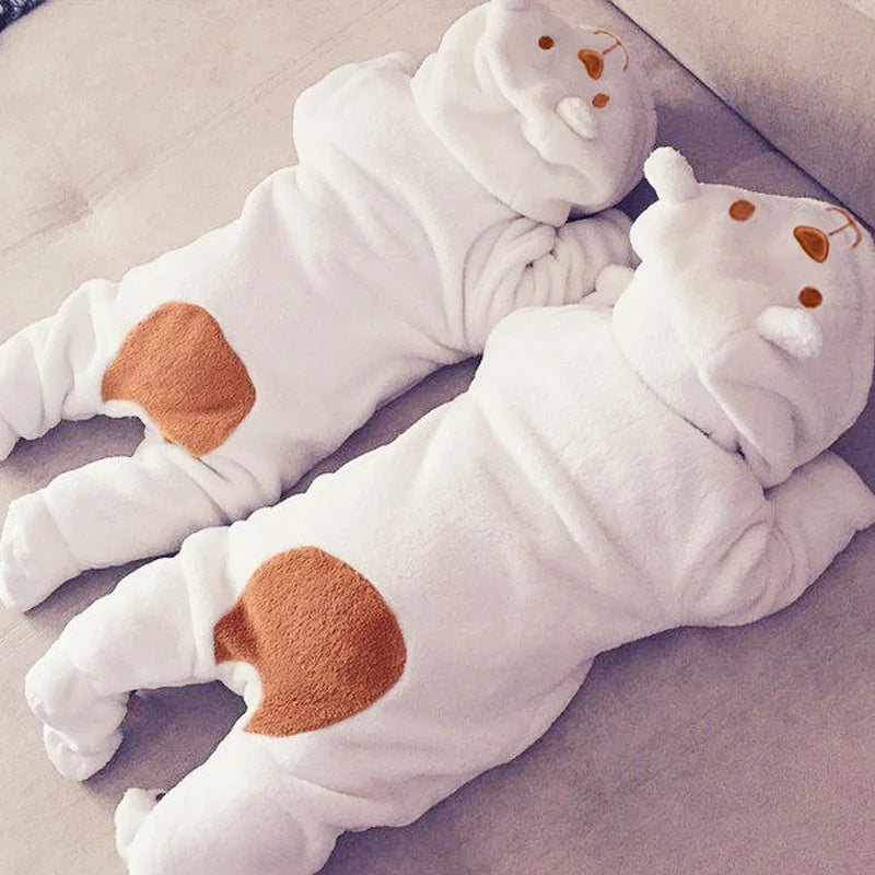 Mameluco con capucha de oso para bebé recién nacido – Traje de mono de una pieza de manga larga para bebés y niñas