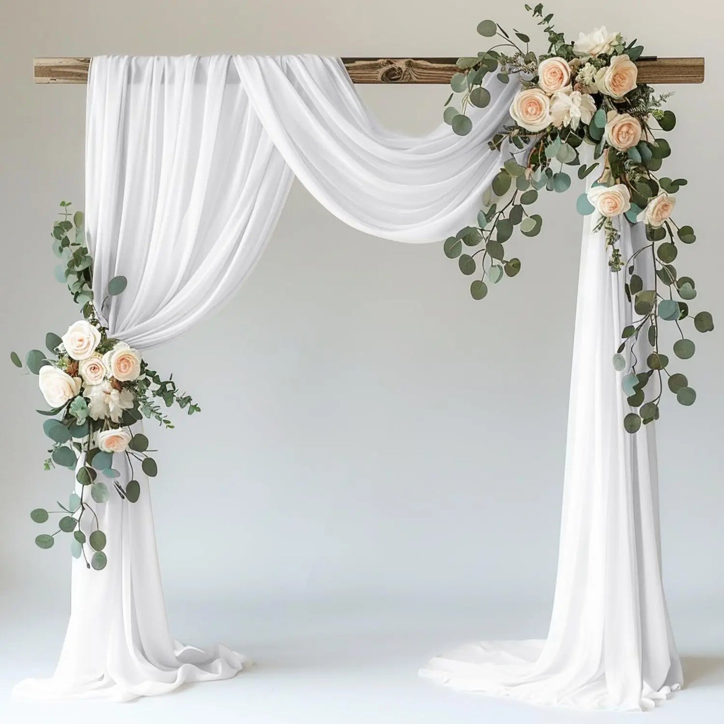 White Sheer Wedding Arch Drapes – 75cm x 6M Tulle Backdrop Fabric for Ceremonies & Parties