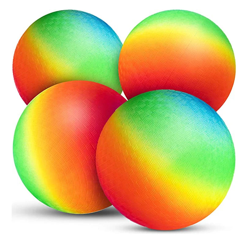 Kickballs Playground Balls – 8.5 Inch Rainbow Basketball & Soccer Toy for Children, Outdoor Sports Games & Kindergarten Play Equipment