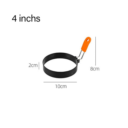 Stainless Steel Fried Egg Ring Mold – Non-Stick Egg Cooking Ring with Heat-Resistant Silicone Handle, Pancake & Scrambled Egg Shaper