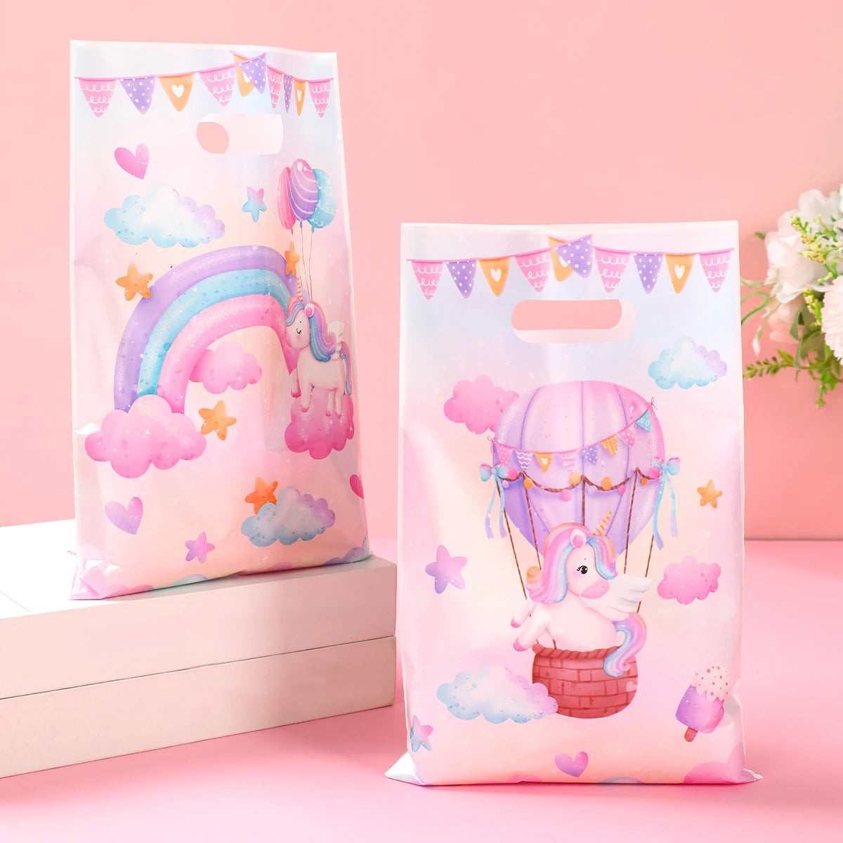 10/25/50 unidades Bolsas de Regalo de Unicornio para Dulces – Lindas Bolsas de Mano para Recuerdos de Fiesta, Decoraciones de Cumpleaños, Baby Showers, Regalos para Niños y Artículos de Celebración