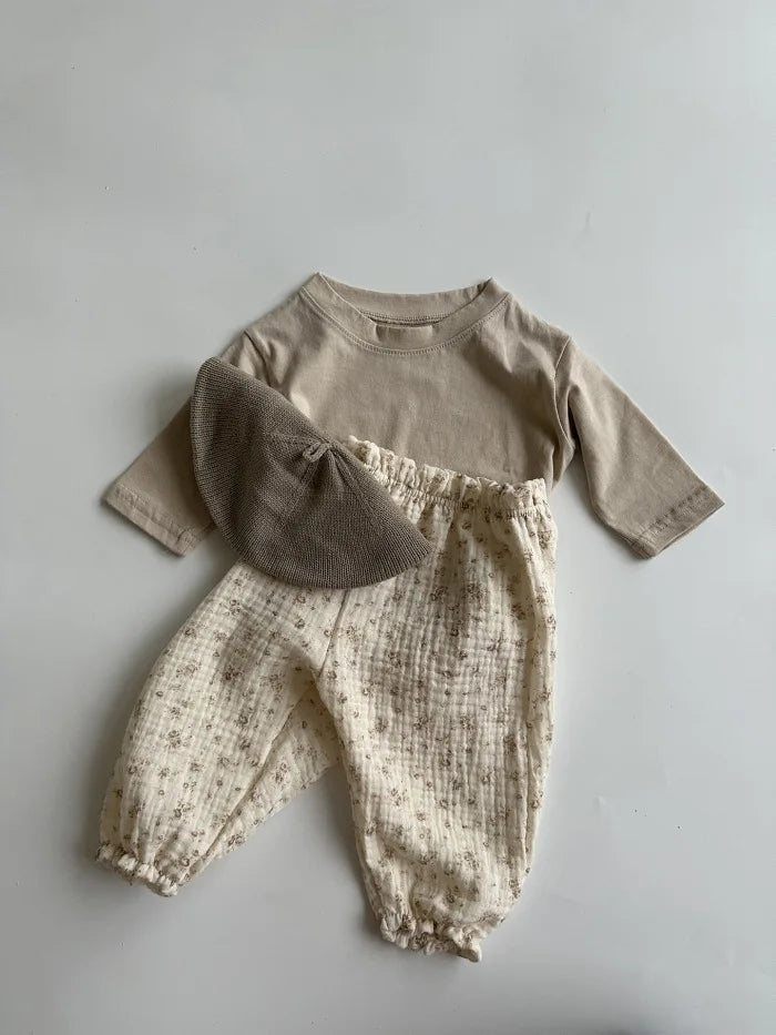 Pantalones de Bebé de Algodón Orgánico – Pantalones Suaves de Muselina Estampados para Recién Nacidos y Niños Pequeños, Parte de Abajo Informal y Adorable para Usar en Primavera, Verano, Otoño e Invierno