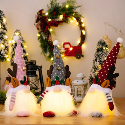 1–3PCS Christmas Gnome Reindeer Decorations 2026 – LED Glowing Gnome Doll Night Light for Xmas Tree, Home Decor, Gifts & New Year 2027