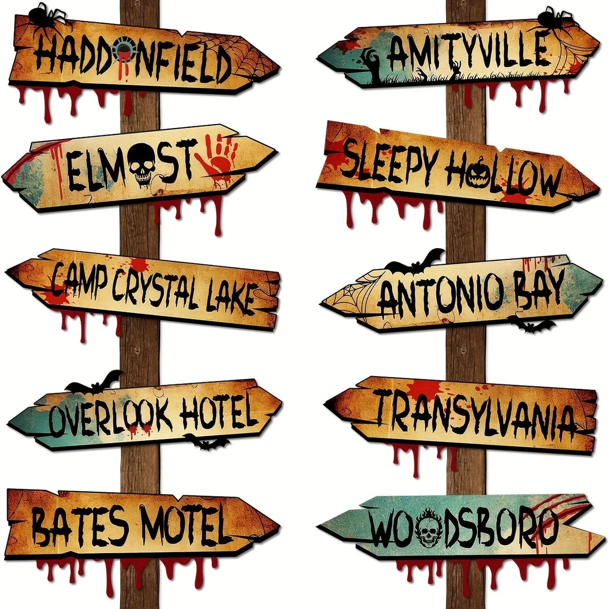 20PCS Halloween Scream Horror Yard Signs – Ghost Arrow Signs for Outdoor Lawn, Yard & Haunted House Party Decorations