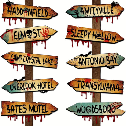 20PCS Halloween Scream Horror Yard Signs – Ghost Arrow Signs for Outdoor Lawn, Yard & Haunted House Party Decorations