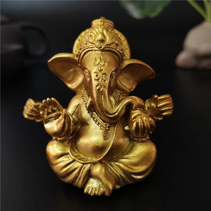Statue de Ganesha en bronze – Figurine de sculpture du dieu éléphant hindou pour décoration de maison, de bureau, décoration spirituelle et cadeau
