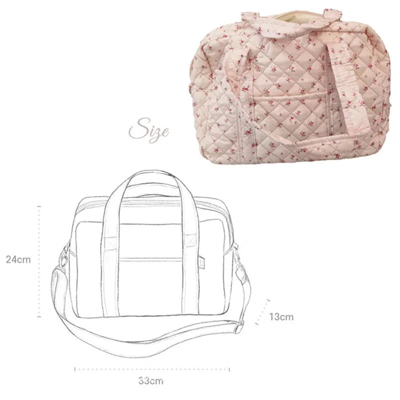 Large Capacity Embroidered Diaper Bag Multi-Functional Mommy Travel Tote Crossbody Maternity Handbag