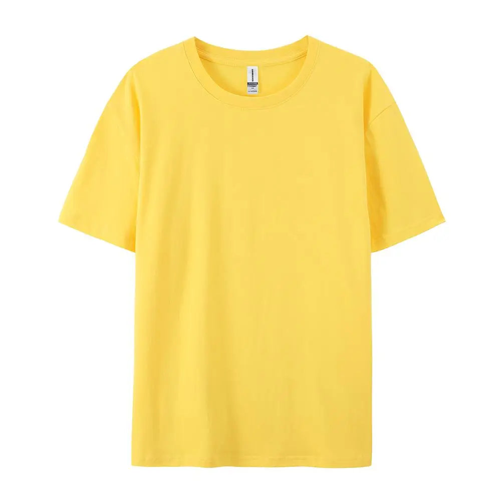 T-shirt Solide 100% Coton Femme Manches Courtes Col Rond Ample Décontracté Sportif Été Haut Blanc Noir