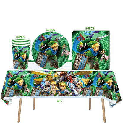 The Legend of Zelda Birthday Party Decorations Disposable Tableware Set – Cups, Plates & Napkins for Kids Birthday Party Supplies & Baby Shower Toys