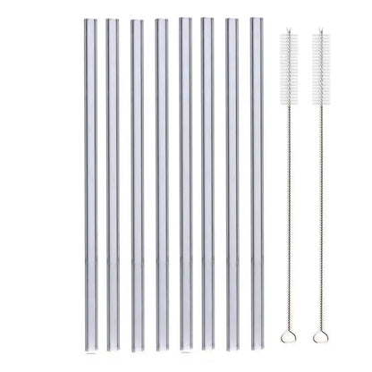 8.5 Inch Reusable Glass Straws Set, 8mm Multi-Color Drinking Straws, Eco-Friendly Glass Straws for Smoothies, Milkshakes, Cocktails and Cold Drinks