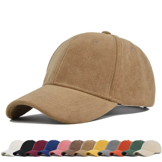 Gorra de Béisbol Retro de Gamuza Sólida – Gorra Snapback Ajustable de Hip Hop para Hombres y Mujeres, Gorra con Visera de Piel Sintética Estilo Urbano para Primavera y Otoño