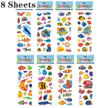 Autocollants 3D gonflés pour enfants – Feuilles d'autocollants éducatifs de dessins animés, jouet de bricolage créatif pour tout-petits, garçons et filles, cadeau d'activité artistique amusante