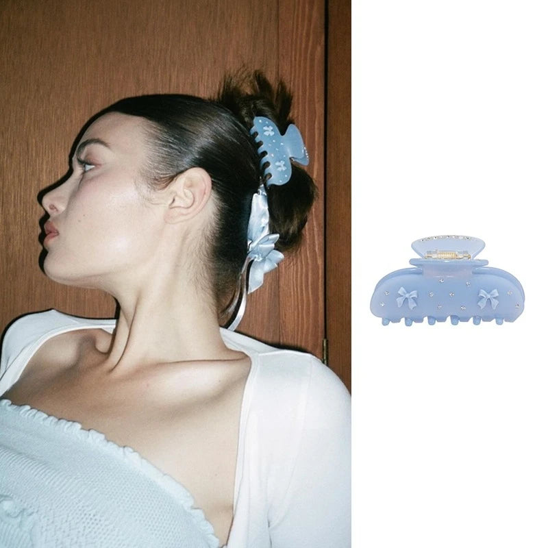 Pinzas para el pelo de cereza bonitas – Pinzas para el pelo de acetato con diamantes de imitación de frutas, flores y mariposas para mujeres y niñas | Accesorios para el pelo de moda Kawaii