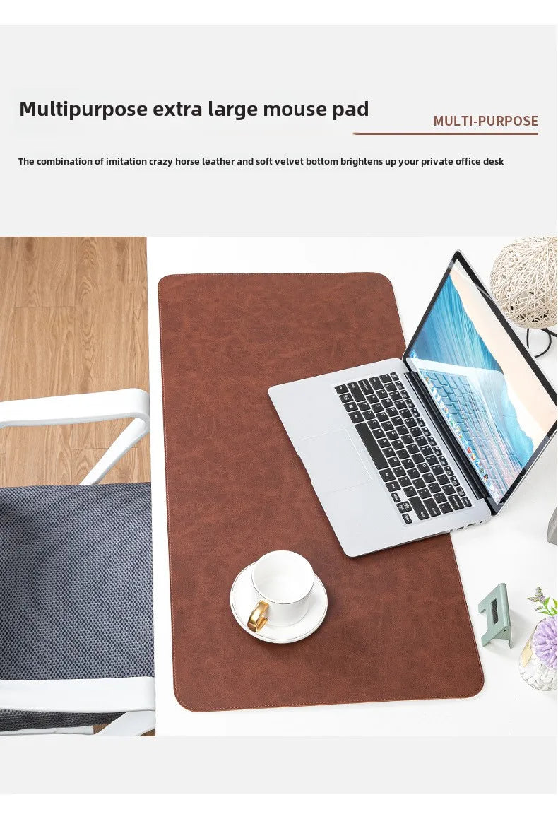 Waterproof PU Leather Desk Mat - Large Non-Slip Mouse Pad & Keyboard Desk Protector for Laptop, Office & Gaming
