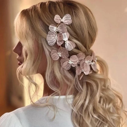 Vintage Gold Floral Bridal Headband with Pearls – Fairy Wedding Tiara for Brides, Prom & Special Occasions