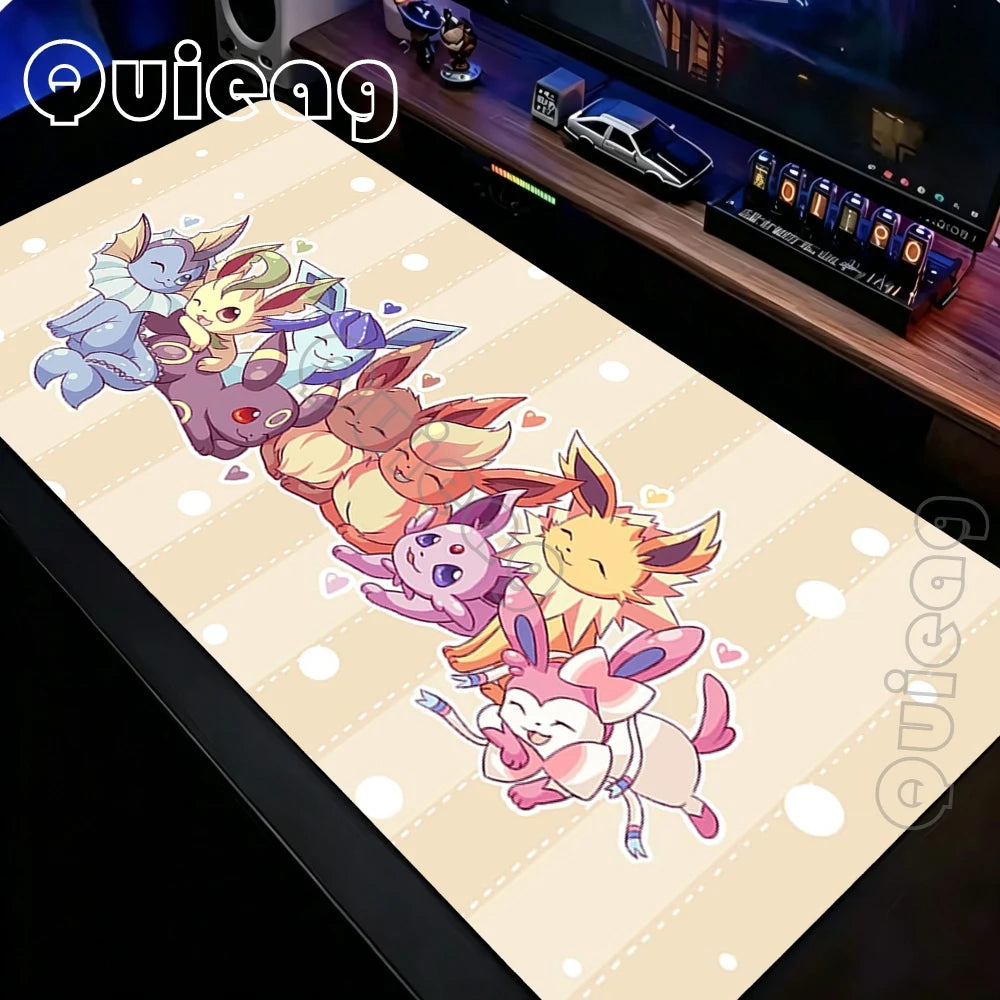 Pokémon Eevee Kawaii Rainbow XXL Mouse Pad – Anime Gaming Desk Mat for Laptop & Office