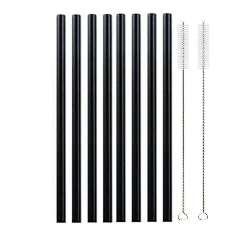 8.5 Inch Reusable Glass Straws Set, 8mm Multi-Color Drinking Straws, Eco-Friendly Glass Straws for Smoothies, Milkshakes, Cocktails and Cold Drinks