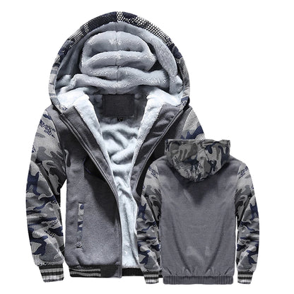 Men’s Thick Fleece Winter Jacket – Warm Zip-Up Hooded Coat, Long-Sleeve Casual Sportswear & Outdoor Outerwear