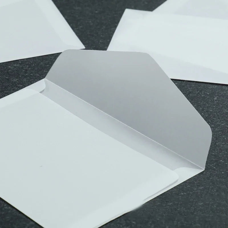 Lot de 50 enveloppes vierges translucides pour invitations, cartes postales, cartes de mariage, courriers professionnels et cartes cadeaux