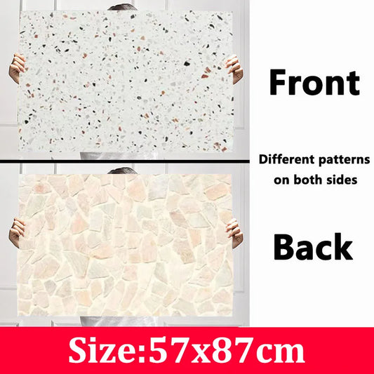 Tablero de fondo de fotografía de madera y mármol de doble cara de 57 × 87 cm – Fondo fotográfico impermeable para fotografía de producto