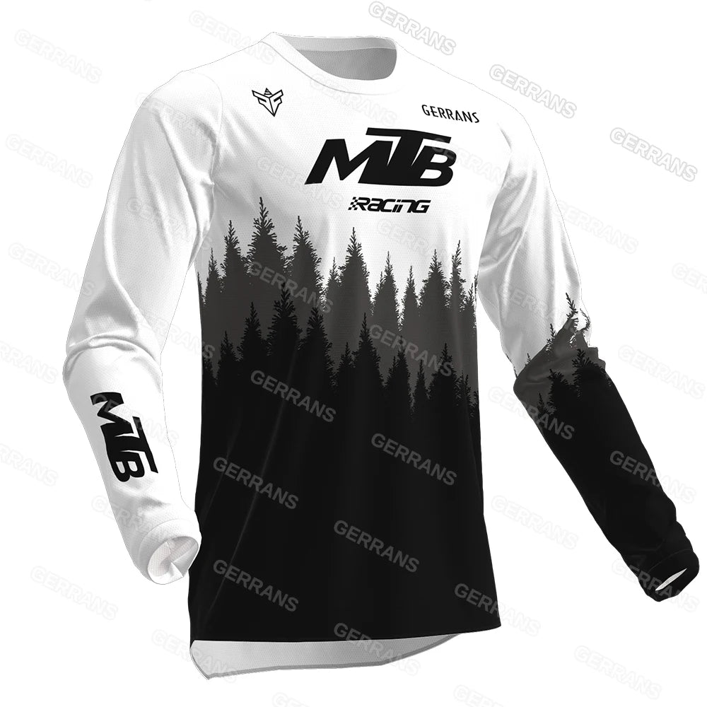 Men's Motocross Long Sleeve Jersey – Quick-Dry MTB Downhill Cycling Shirt for Enduro, Off-Road & Racing