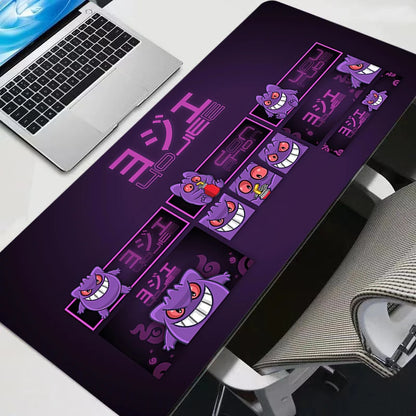 Gengar-Inspired Kawaii Gaming Mouse Pad XXL | Purple Ghost Character Desk Mat for Keyboard & PC Setup