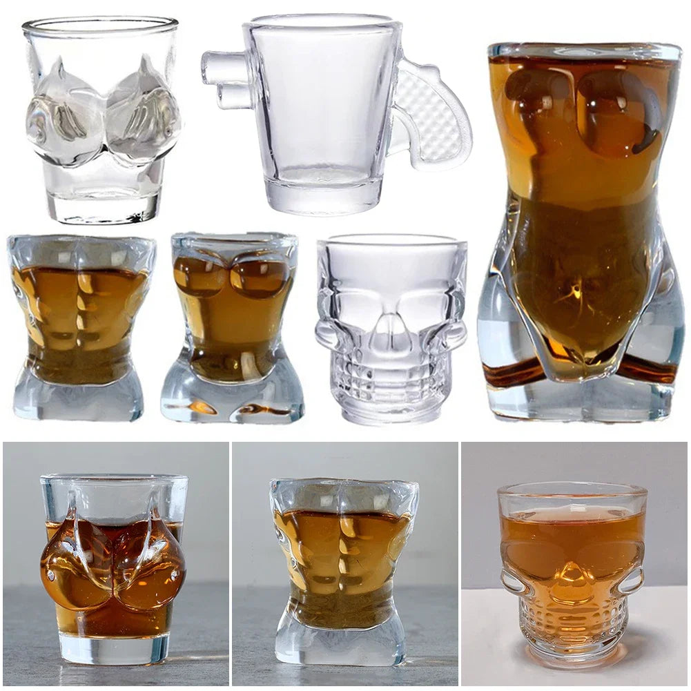 Funny Transparent Crystal Whiskey Glass, Unique Sexy Design Drinking Cup, Vodka Shot Glass, Coffee, Juice, Cocktail and Beer Glassware, Creative Bar Drinkware Gift